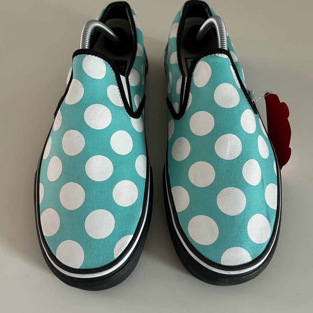 ⭐️Rare New Vans Men’s Size 11 Custom Polka Dotted Light Blue/Teal and Black